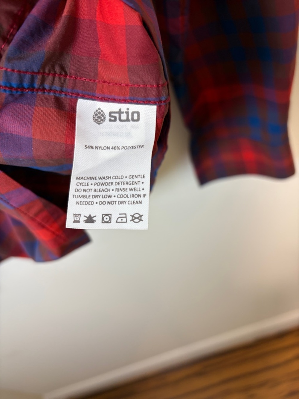 Men's Stio Pearl Snap Eddy Shirt Long Sleeve Red & Blue Plaid Button Shirt -M - Picture 6 of 7